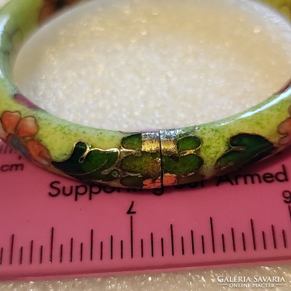 Thick silver enamel bracelet 5.8cm