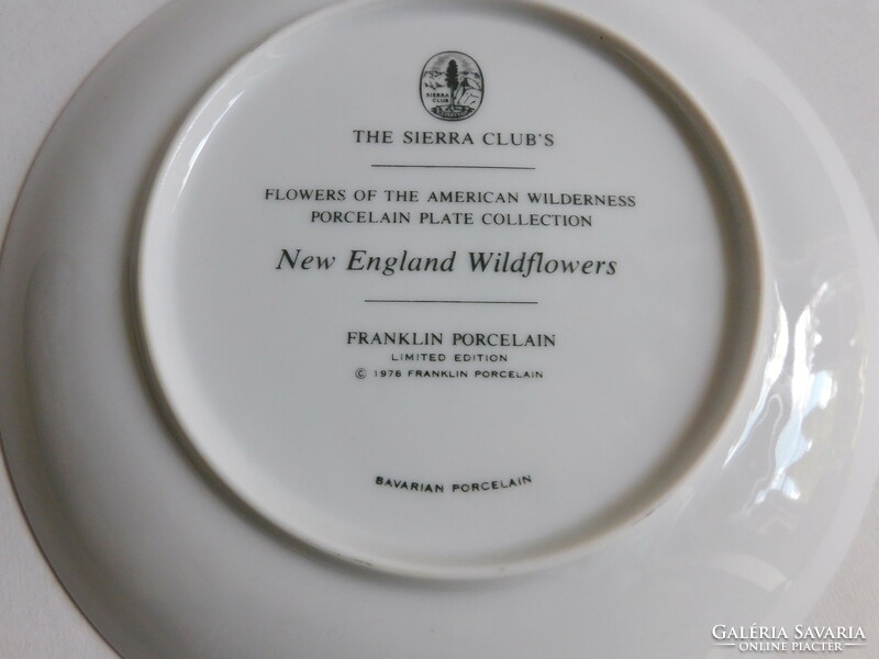 Amerika vadvirágai sorozat - New England - Franklin porcelán
