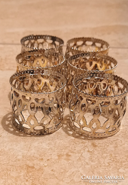 6 silver-plated napkin rings