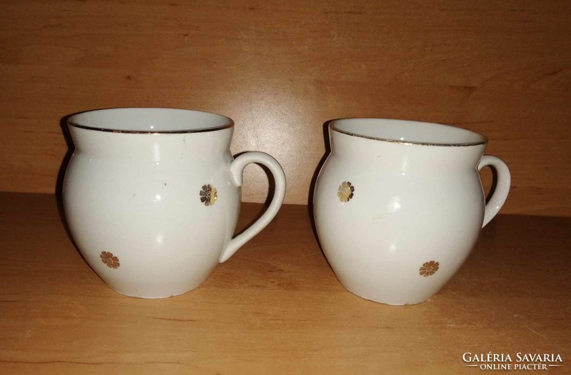 Pair of marked porcelain belly mugs - height 9.3 cm (14/d)