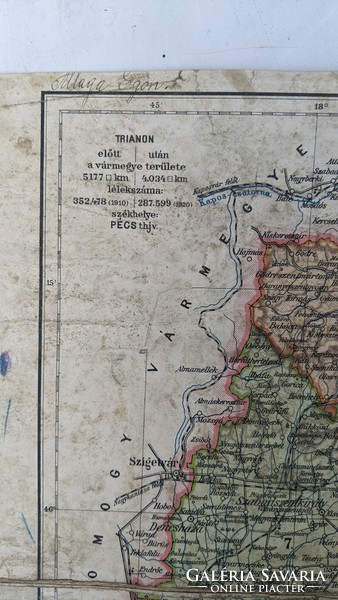 Baranya county map 1929.