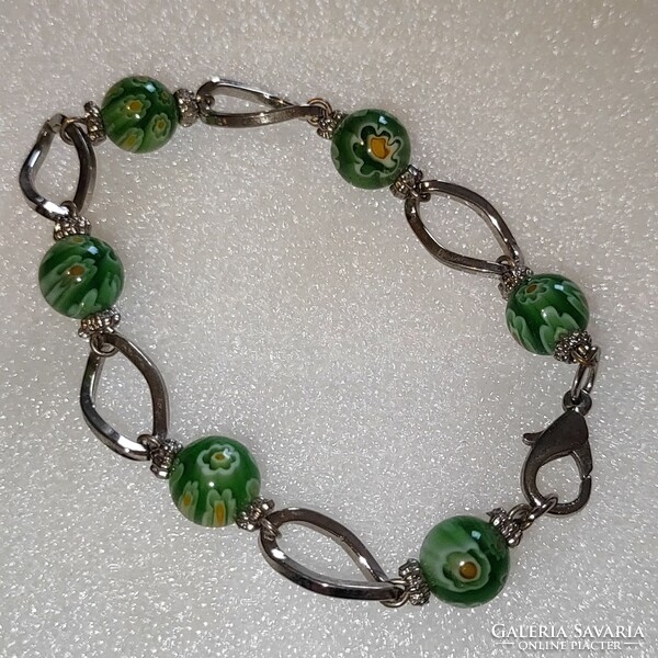 20.5cm Murano glass bracelet 18cm. Adjustable