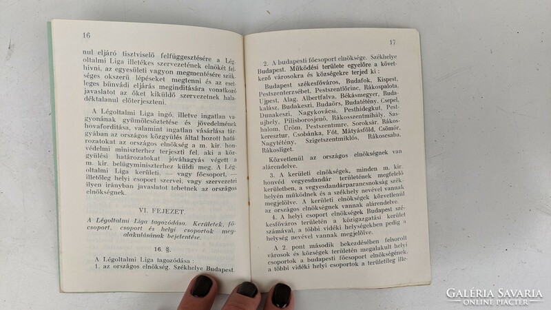 A Légoltalmi Liga alapszabályai. 1938.
