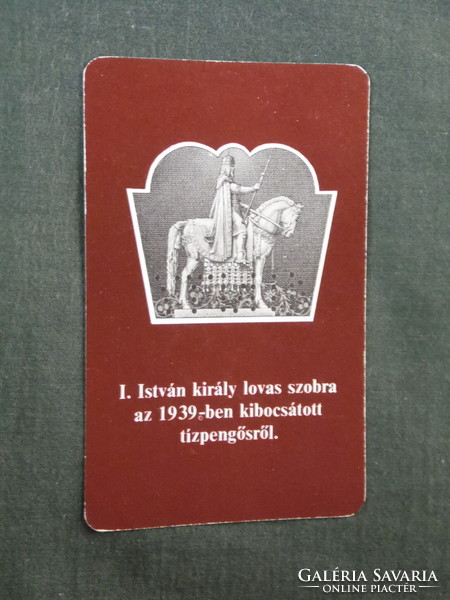 Card calendar, otp savings bank, graphic artist, szent istván tízpengő, 1978, (4)