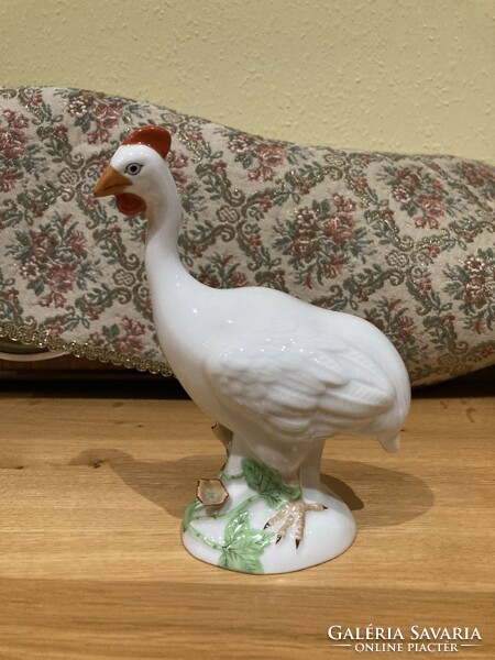 Rare white guinea fowl porcelain figure from Herend.