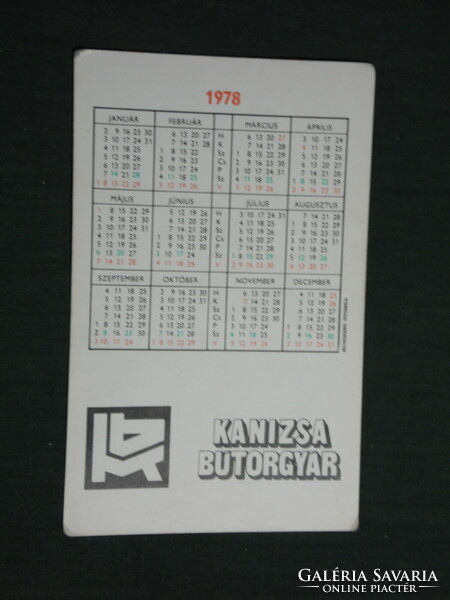 Card calendar, Kanizsa furniture factory, Nagykanizsa, children's model, armchair, armchair, 1978, (4)