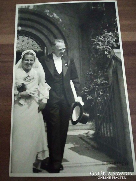 Wedding photo, German, Heiderich Munich, size: 14 cm x 9 cm, from 1937