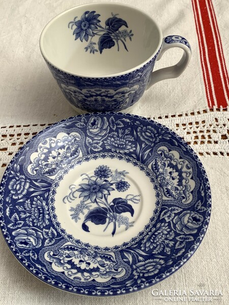 The spode blue room collection 'floral' tea cup + saucer (1970–80)