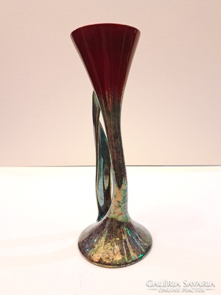 Beautiful color!!! Zsolnay eosin porcelain calla vase