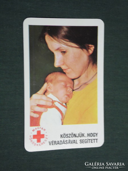 Kártyanaptár, Magyar Vöröskereszt, gyerek, női modell, 1978,   (4)