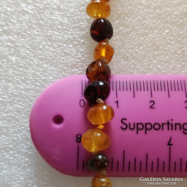 Silver magnet clasp, amber necklace, 35-37cm
