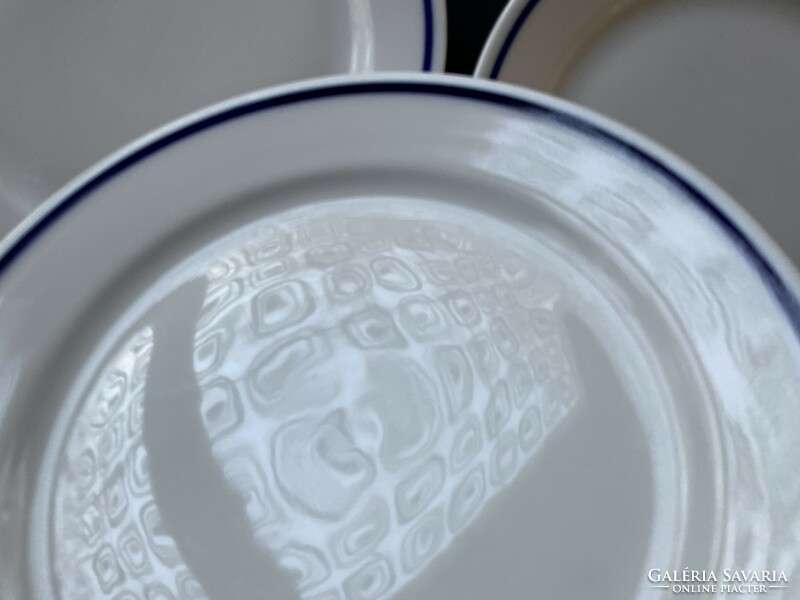 Alföldi 4 db vitrin kék csíkos kistányér süteményes tányér