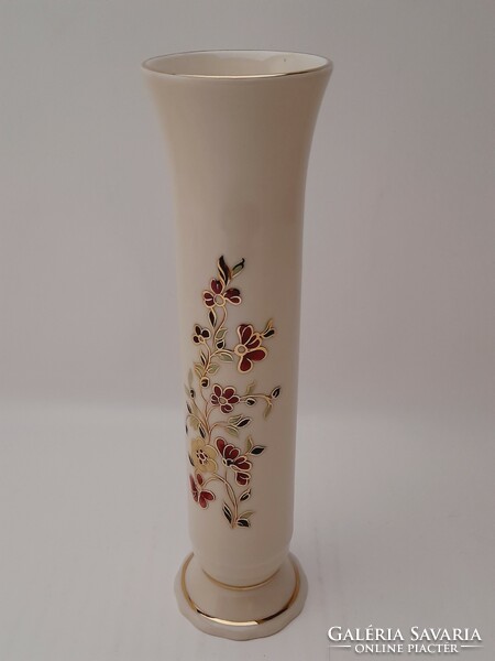 Zsolnay virág mintás váza, 20 cm