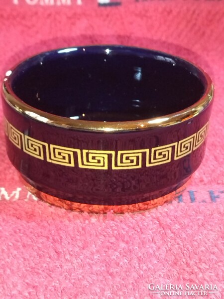 Vintage 24k gold decorated Greek bowl ashtray