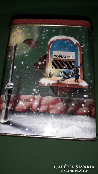 Retro 1990s Christmas metal plate bat pécs sophianae gift box 8x12x10cm as shown in the pictures