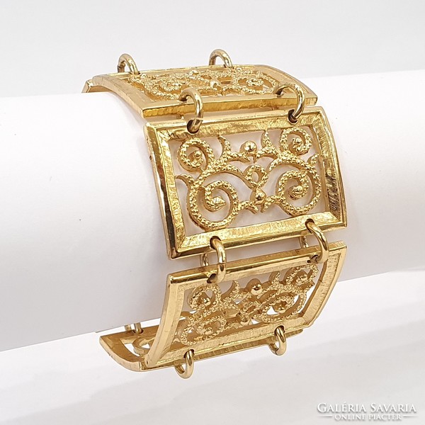 Crown trifari new york 1950's 18kt gold plated bracelet