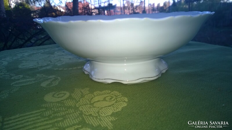 Antik virágmintás porcelán asztali kínálótál -, jelz., remek db. átm. 25 cm