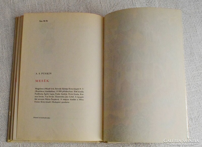 Mesék , A. S. Puskin , mesekönyv , Mladé letá 1968