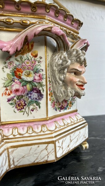 Antique hand painted Meissen porcelain table clock