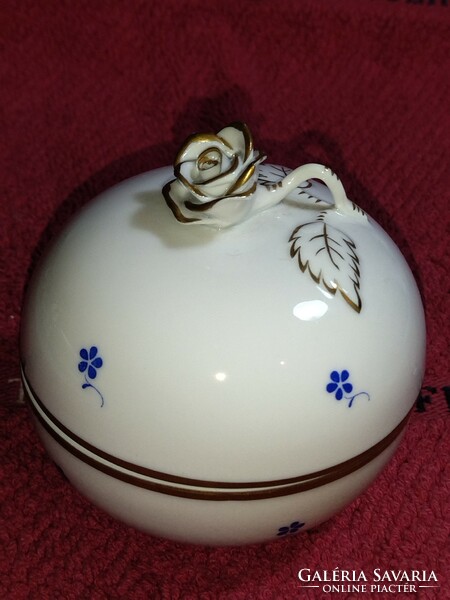 Beautiful porcelain bonbonier with blue flowers from Herend