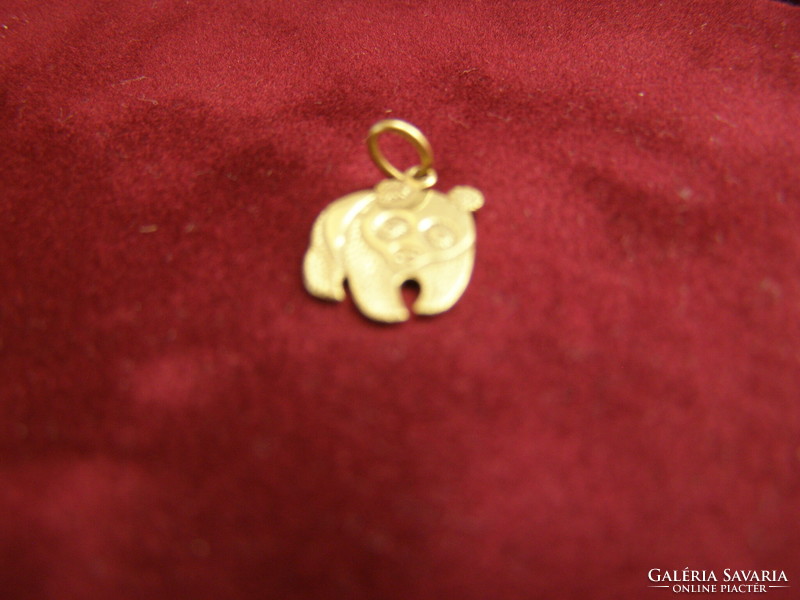 Tiny panda bear gold pendant