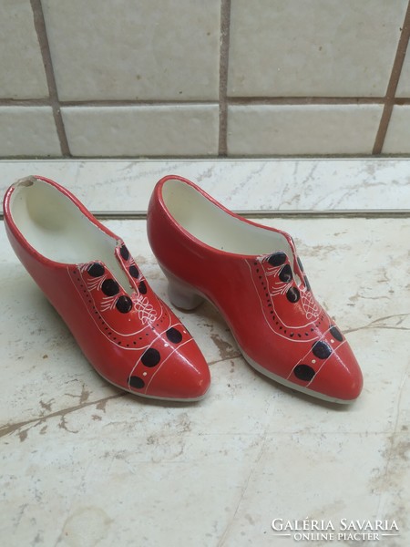 Porcelain, red shoes, pair of slippers for sale!