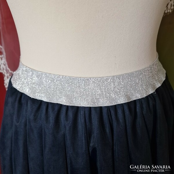 Wedding asz36l - 5-layer dark blue maxi tulle skirt with glitter waist