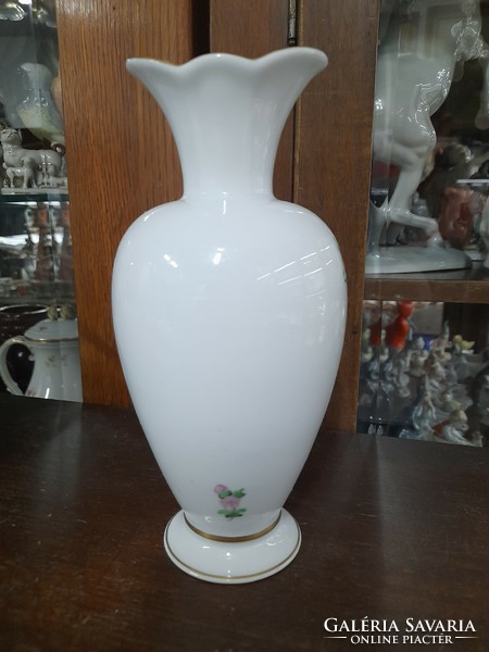 Ritka Formájú,Kézi Festésű Herendi Virág Mintás,Porcelán Váza.18.5 cm.