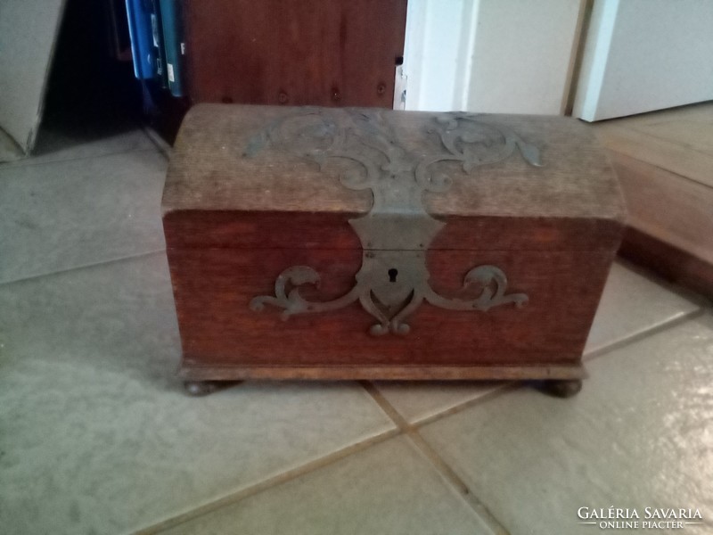 Metal-lined oak chest