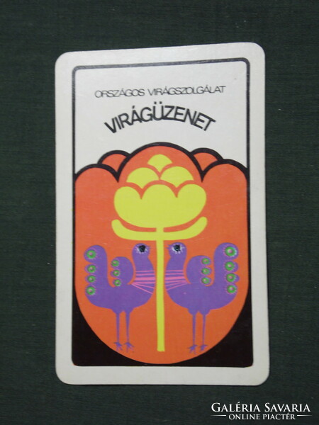 Card calendar, flower delivery service, horticulture Budapest, graphic artist, 1978, (4)