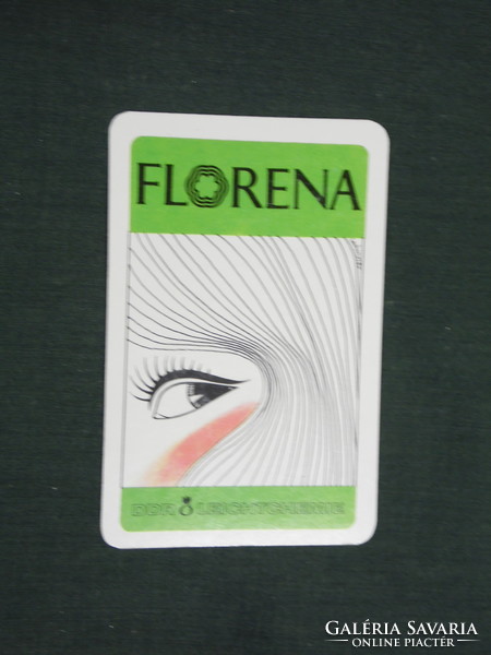 Kártyanaptár, Florena kozmetikai termékek az NDK -ból, grafikai rajzos, 1978,   (4)