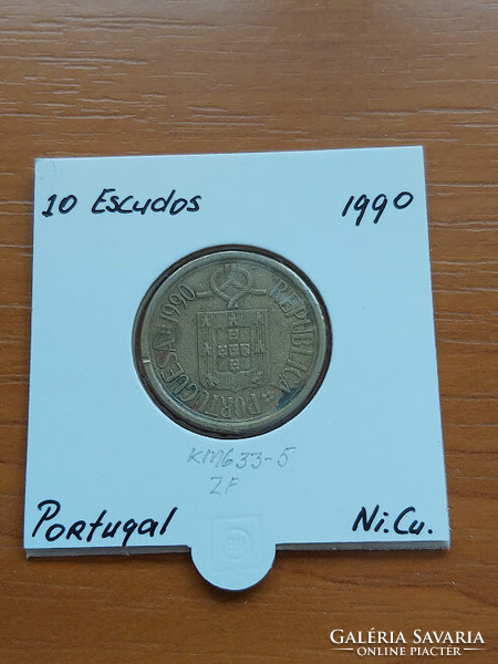 Portugal 10 escudo 1990 ni brass paper case