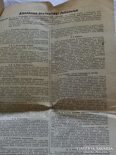 Phőnix life insurance policy 1931. May - 1944. Junius/Budapest, antique paper