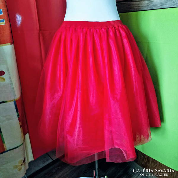 Wedding asz29e - 5-layer red midi tulle skirt