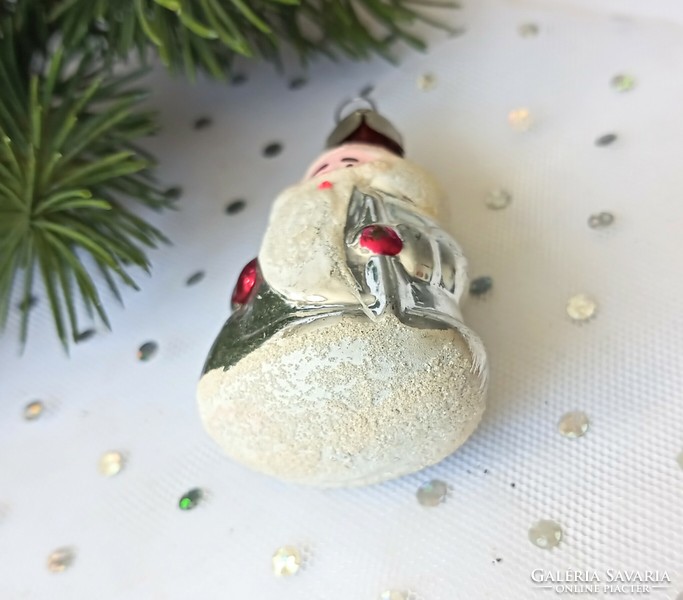 Old glass small Santa Christmas tree ornament 5.5cm