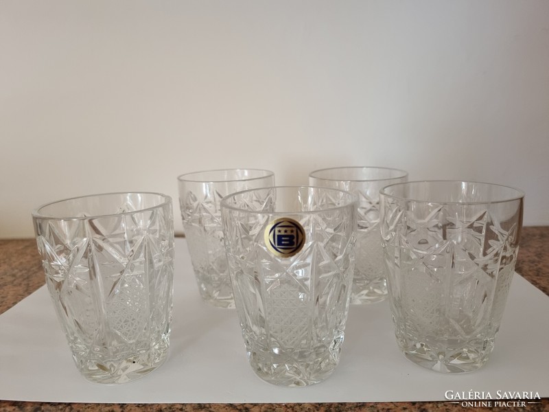 Set of 5 wonderful crystal glasses 8cm