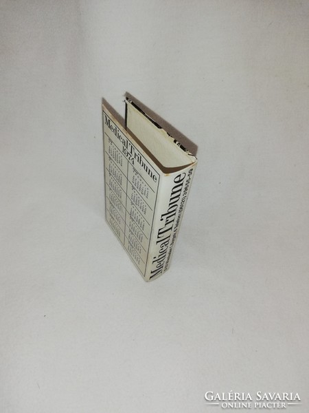 Extrém ritka Medical Tribune feliratos, fém, 1974-s naptáros szalvétatartó