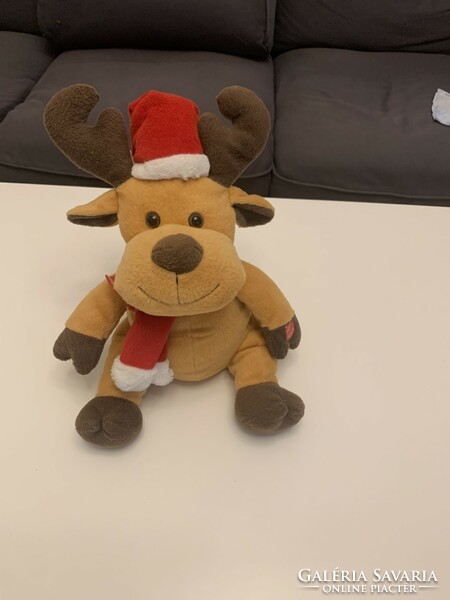 New large size 30cm high musical battery windel reindeer Santa Claus Christmas hat