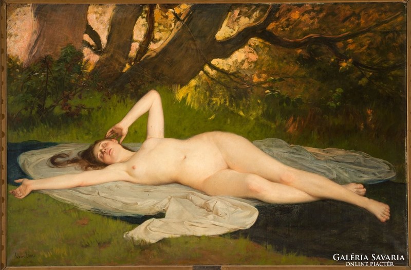 Lajos Deák-ébner (1850 – 1934) – nude, sketch for the picture The Dream