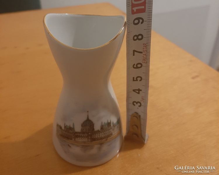 Aquincum porcelán Parlament tájkép mini kis váza 9,2 cm