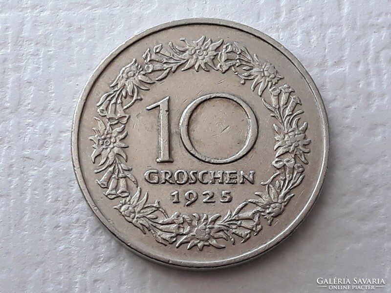 10 Groschen 1925 coins - Austrian 10 gröschen 1925 foreign currency of the Republic of Austria