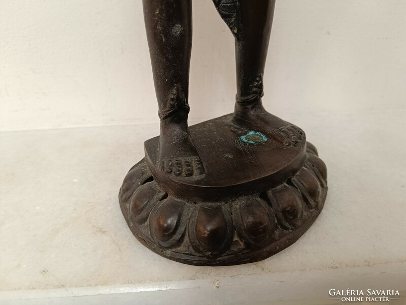 Antique Buddha Buddhist patinated bronze standing statue 440 8184