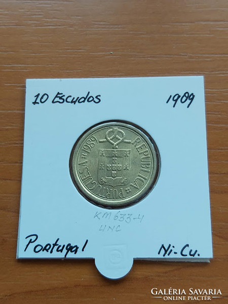 Portugal 10 escudo 1989 ni brass paper case