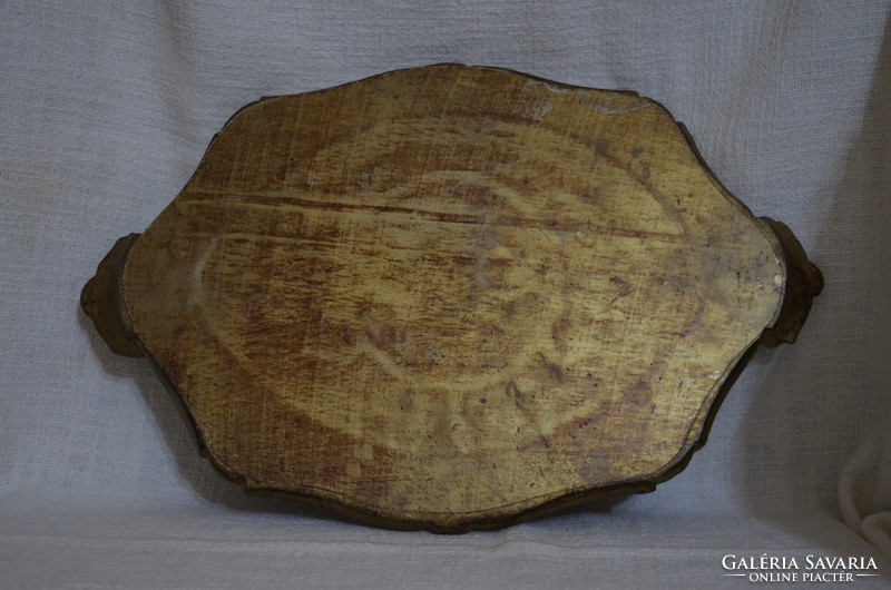 Baroque-style wooden or wood-effect tray ( dbz 0075/2 )