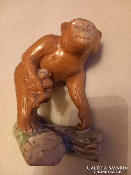 János Kornfeld ceramic monkey figure sculpture