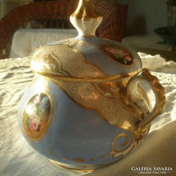 Museum Dallwitz 1800s Bieder large hand-painted sugar bowl - art&decoration