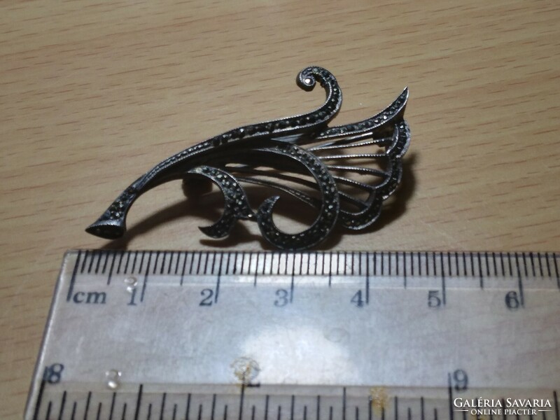 Marcasite antique silver brooch, pin, pendant