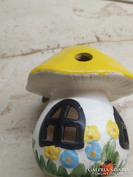 Hanging ceramic mushroom candle holder for sale!