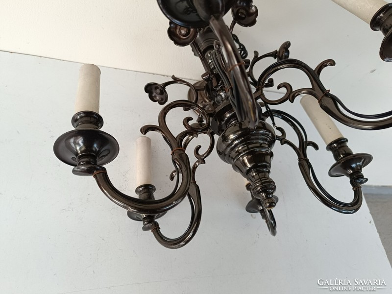 Used small chandelier painted metal 6 arms external wired 743 8376