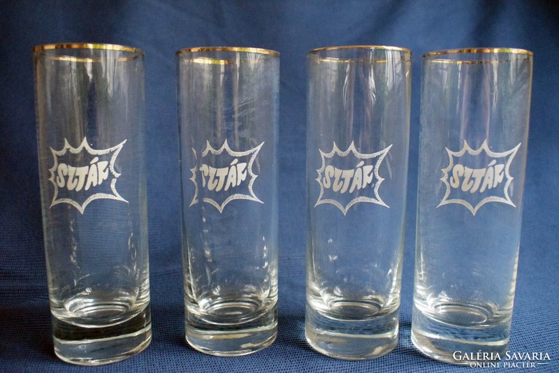 Star soft drink, advertising glass 4 pcs., 15.5 x 5 cm, 3dl